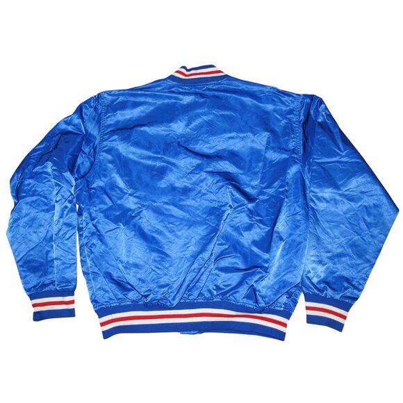 Vintage 80s Chicago Cubs Top of the Line by Felco Blue Satin Light Jacket XL - Picture 5 of 6